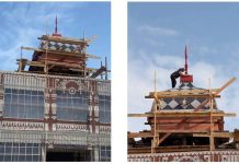 На здании Летнего клуба Дворянского собрания в Рязани смонтировали купол со шпилем